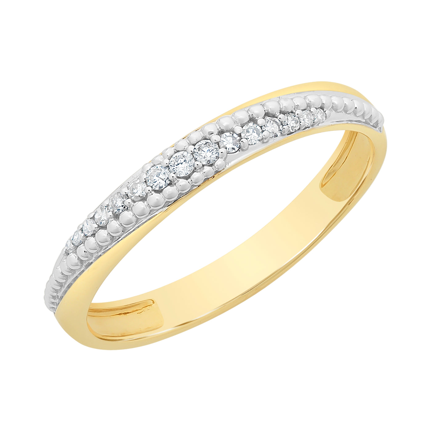 9ct Y/G 0.09ct Diamond Ring - Size O