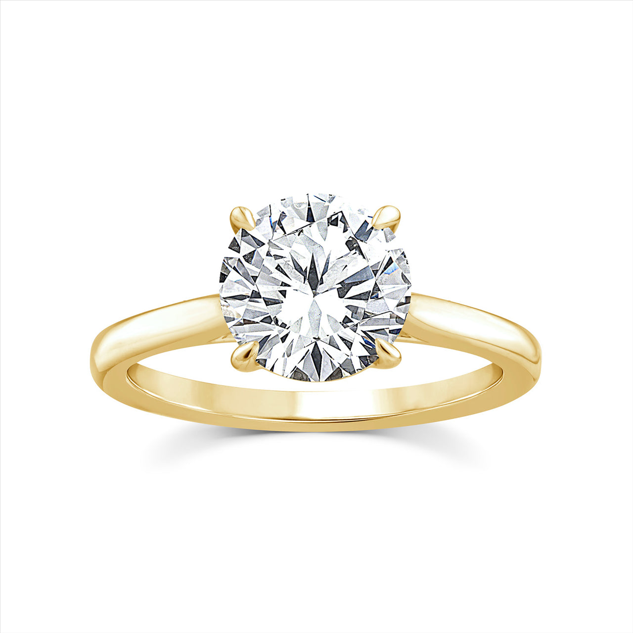 9ct Y/G 2.00ct Lab Grown Diamond 4 Claw Ring - Size P