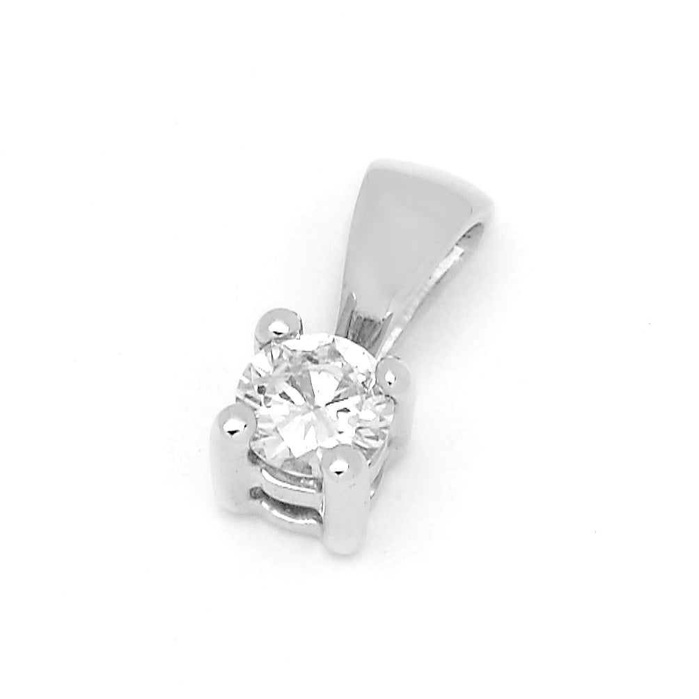 18CT W/G CLAW DIAMOND PENDANT