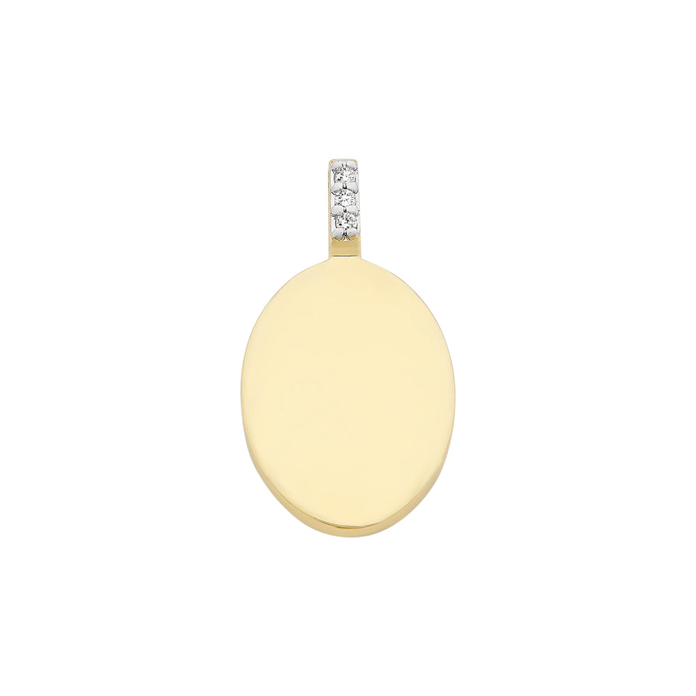 9CT Y/G DIAMOND PENDANT