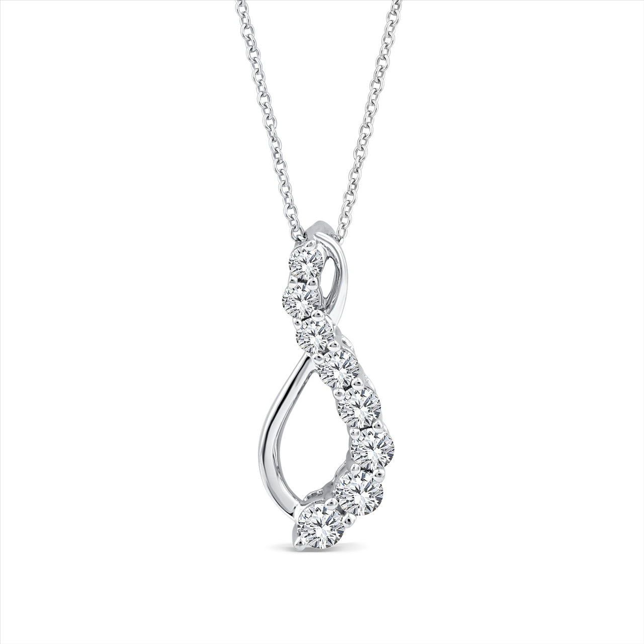 9ct W/G 0.50ct Lab Grown Diamond Journey Necklace 40-45cm