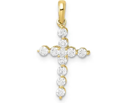 9ct Y/G 0.40ct Lab Grown Diamond Cross Pendant