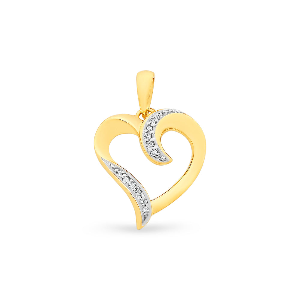 9k gold diamond pendant