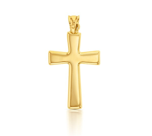9CT Y/G PLAIN FLAT CROSS PENDANT