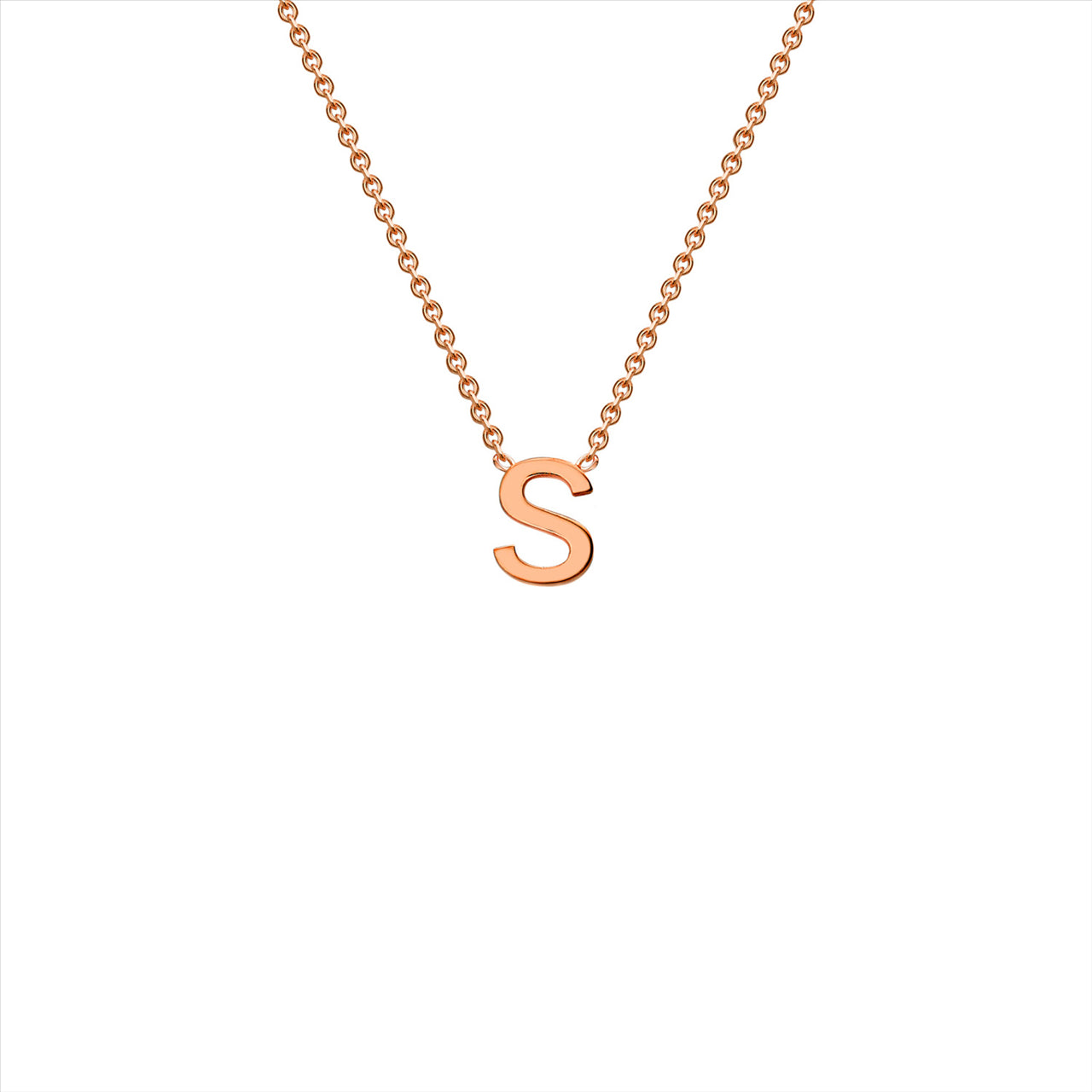 9CT R/G INITIAL 'S' NECKLACE 38+5CM