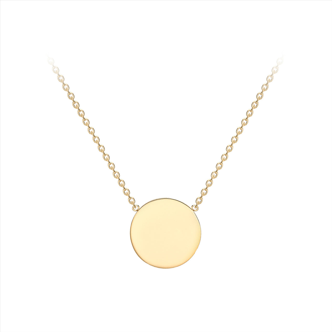 9CT Y/G SOLID DISC NECKLACE 43CM