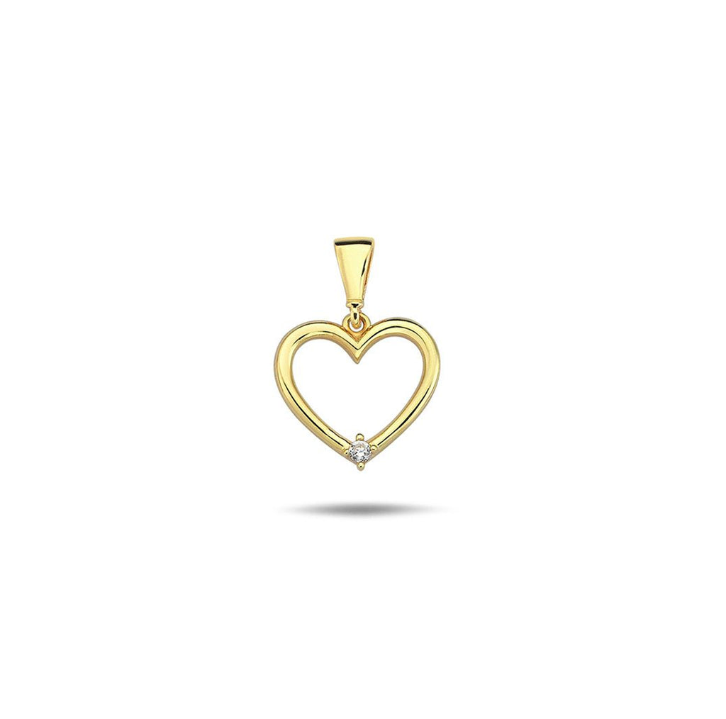 9CT Y/G OPEN HEART + C/Z PNDT