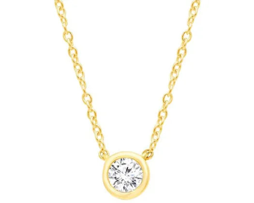 9ct Y/G 0.15ct Lab Grown Diamond Necklace 40-45cm