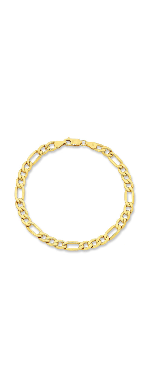 9CT Y/G SILVER FILLED BRACELET 21CM