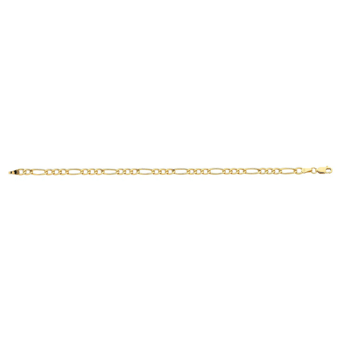 9ct Y/G Silver FIlled Figaro Bracelet 19cm