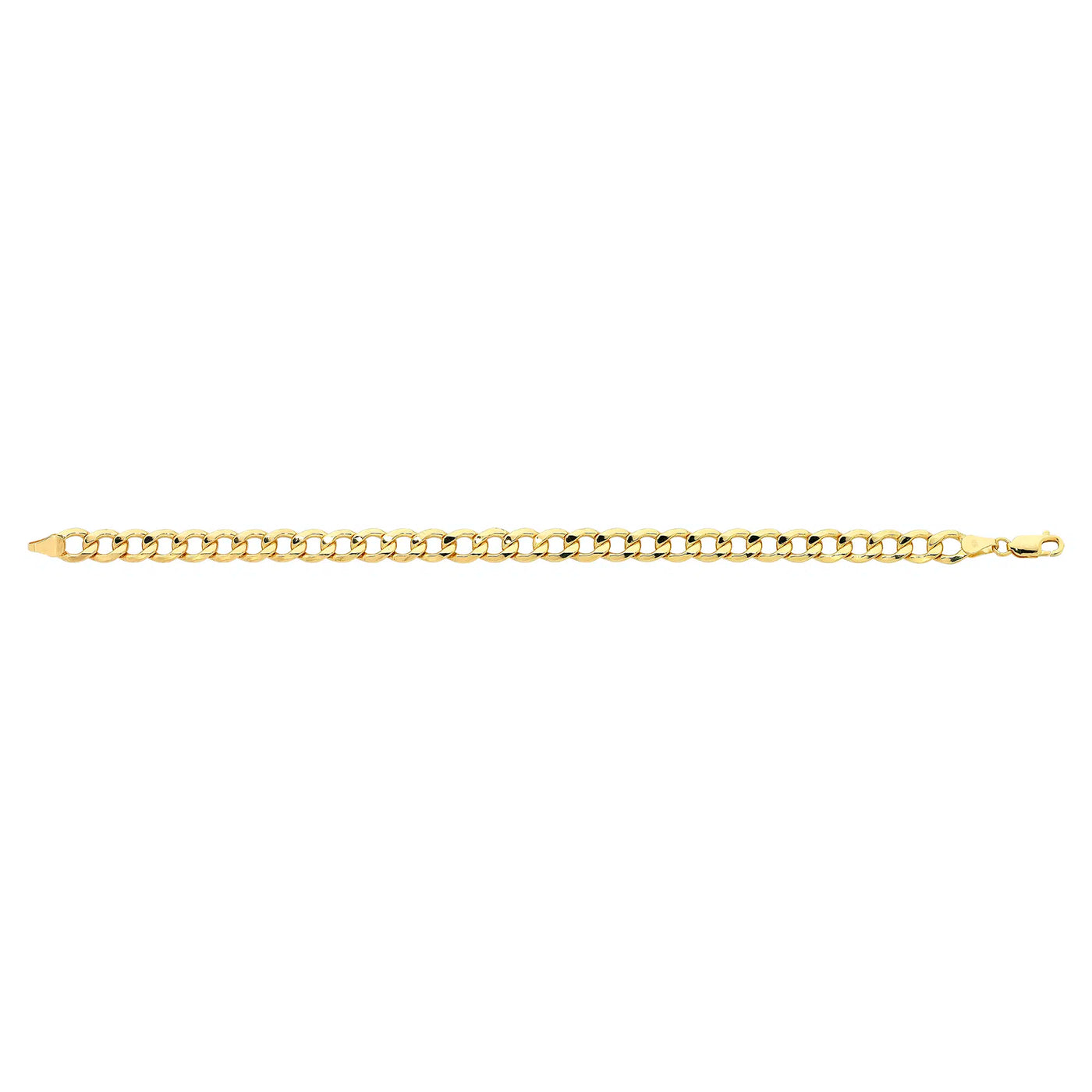 9ct Y/G Silver FIlled Diamond Cut Curb Bracelet 19cm