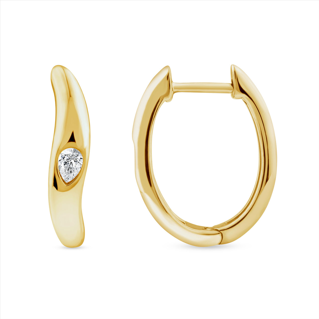 9ct Y/G 0.12ct Lab Grown Diamond Wave Earrings