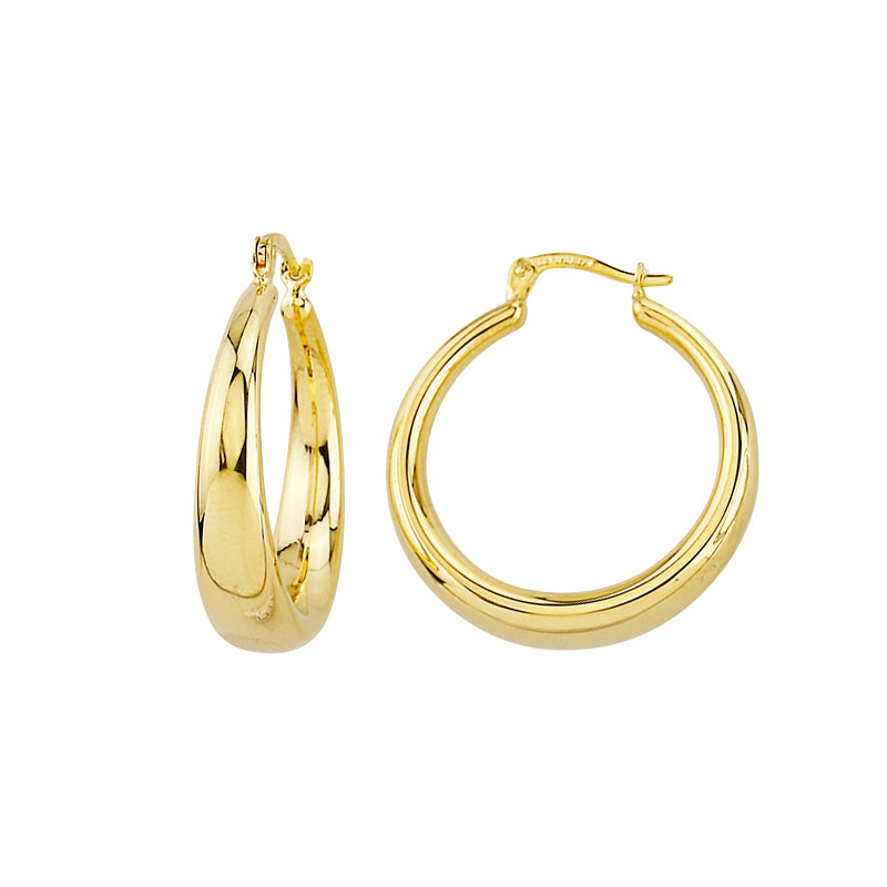 9CT Y/G SILVER BONDED TAPERED HOOPS