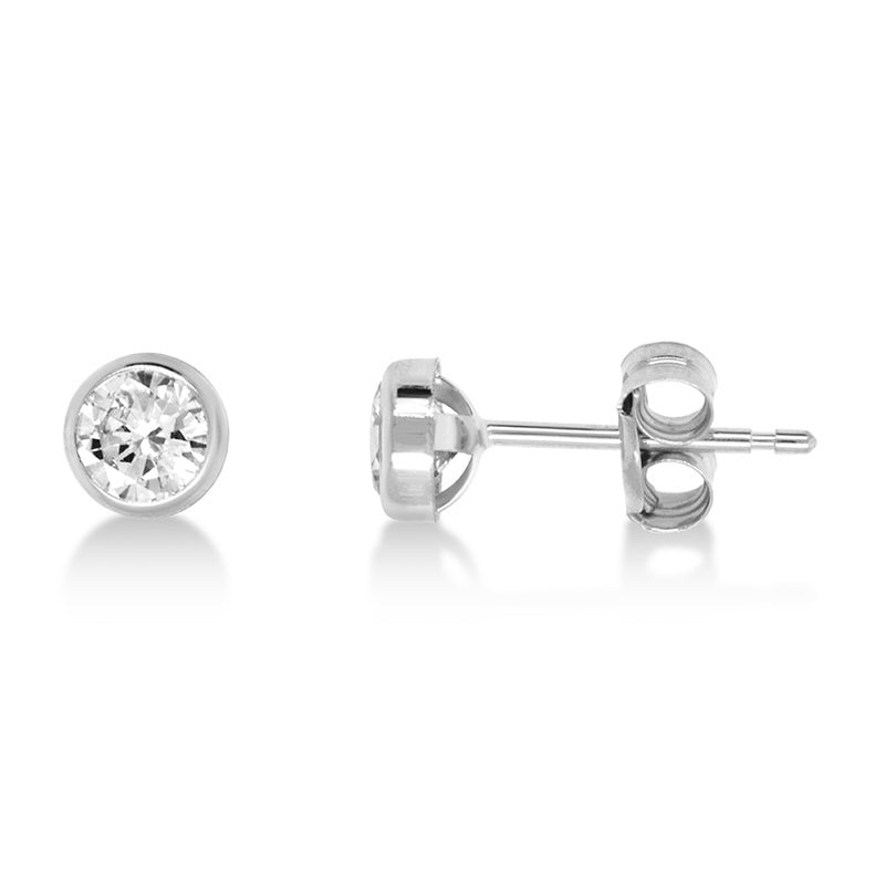 9CT W/G ROUND C/Z STUD 4MM