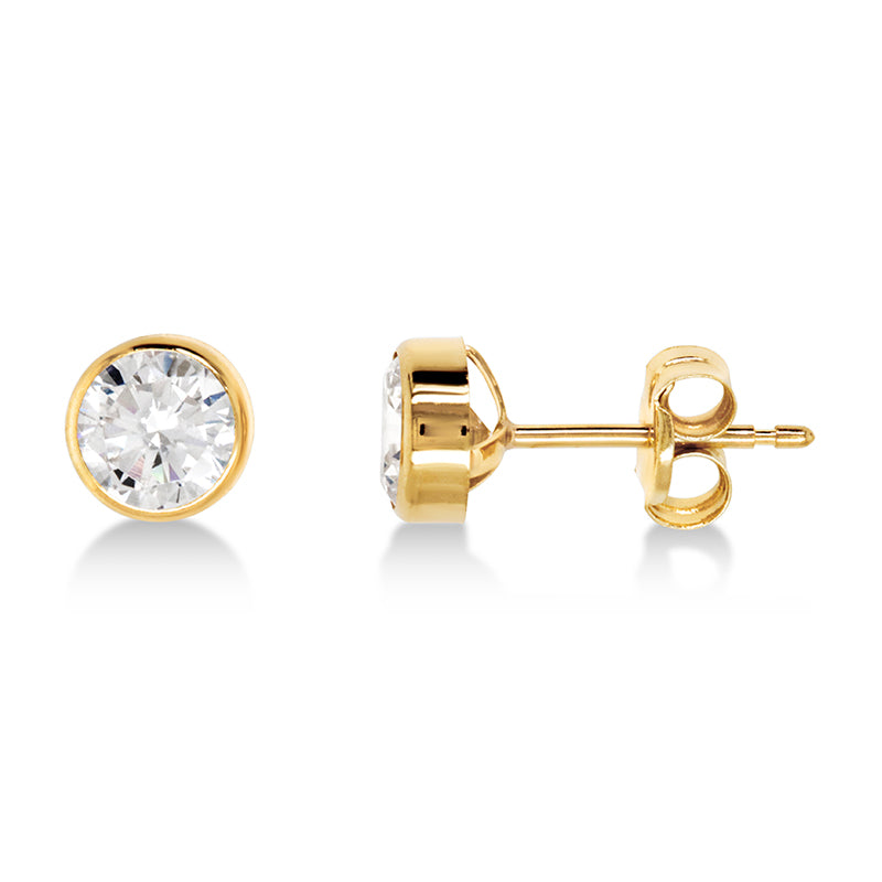 9CT Y/G ROUND C/Z STUD 5MM