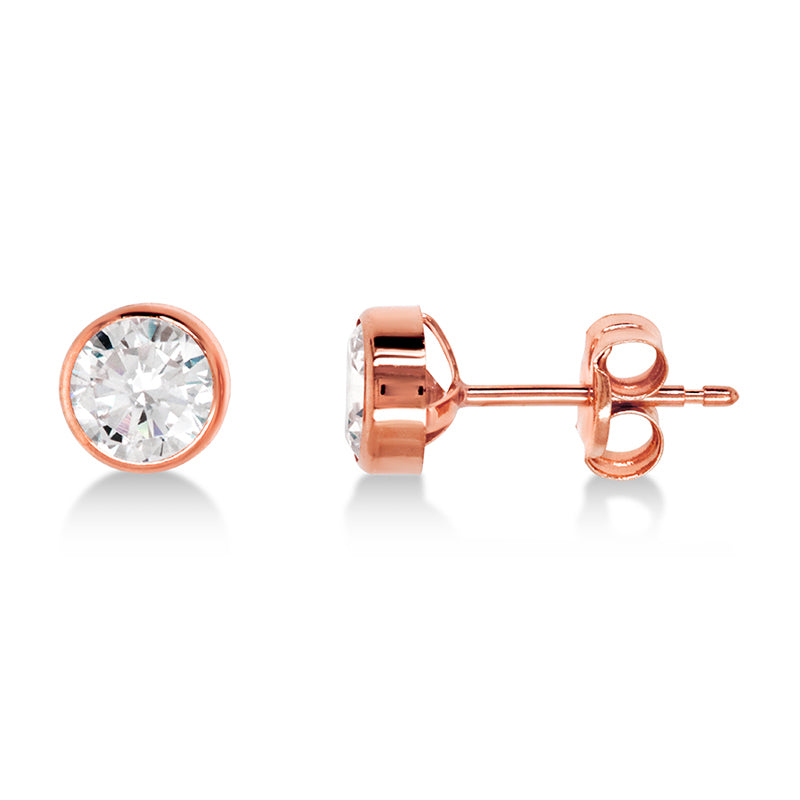 9CT R/G ROUND C/Z STUD 5MM