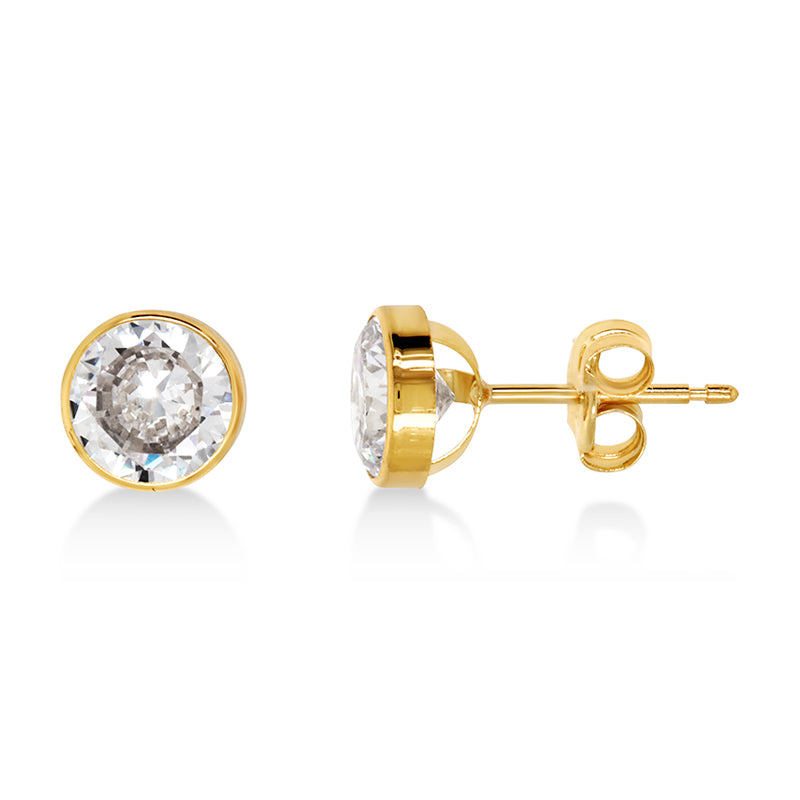9CT Y/G ROUND C/Z STUD 6MM