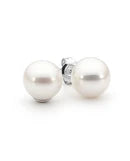 S/S FRESHWATER PEARL BUTTON STUDS 9MM