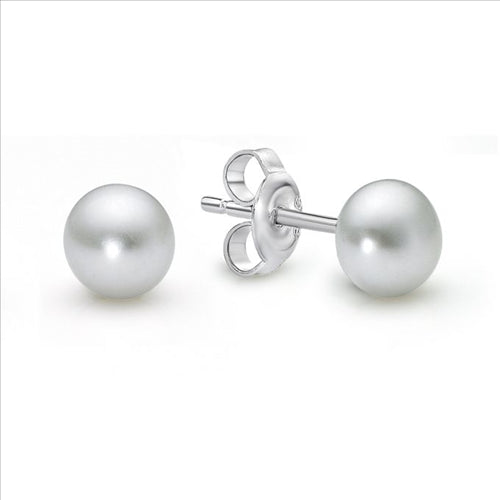 S/S Freshwater Pearl White Button Studs 4-4.5mm