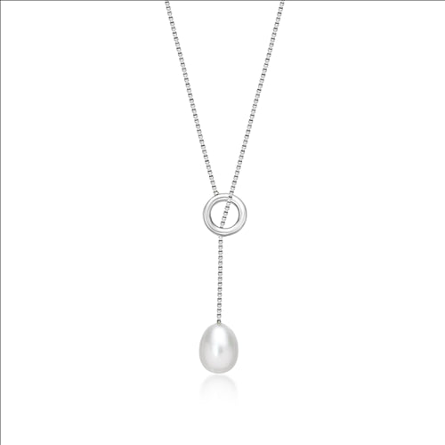 S/S Adjustable Lariat Pearl Chain