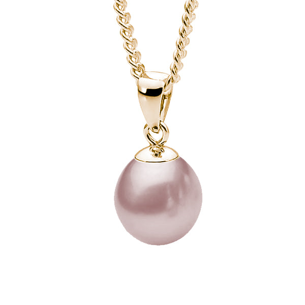 9CT Y/G PINK FRESHWATER PEARL PENDANT 7.5-8MM
