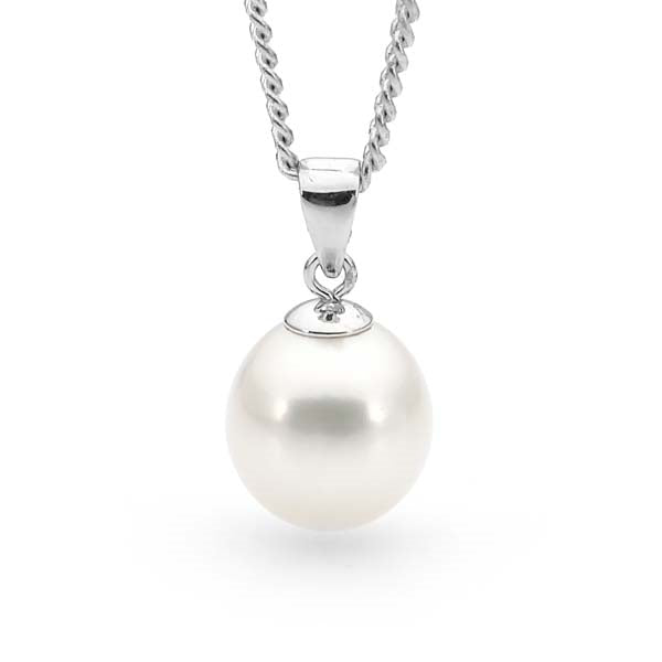 9CT W/G FRESHWATER PEARL PENDANT 10-10.5MM