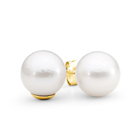 9CT Y/G FRESHWATER PEARL ROUND STUDS 6-6.5MM