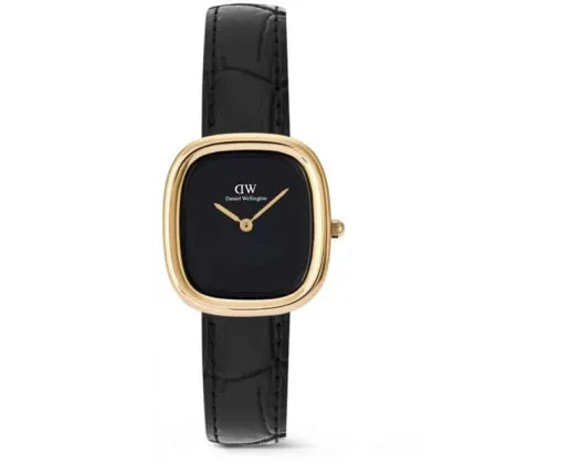 Ladies Black Watch with Leather Band 24x26mm