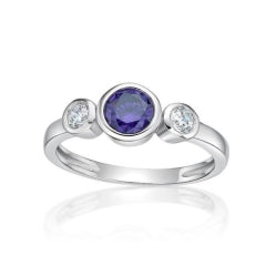 S/S C/Z FEBRUARY BIRTHSTONE RING - SIZE M.5