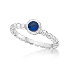 S/S C/Z SEPTEMBER BIRTHSTONE BUBBLE RING - SIZE Q