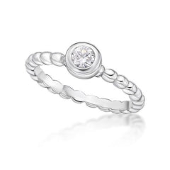 S/S Stacking Bubble C/Z Ring 3mm - Size L