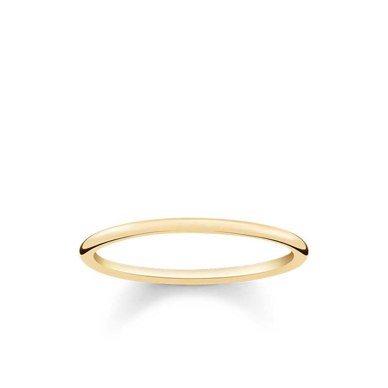 SILM BAND RING - SIZE P - Y/G PLATED