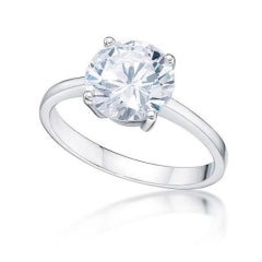 S/S C/Z SOLITAIRE RING - SIZE Q