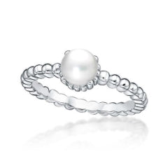 S/S FRESHWATER PEARL BUBBLE RING - SIZE Q