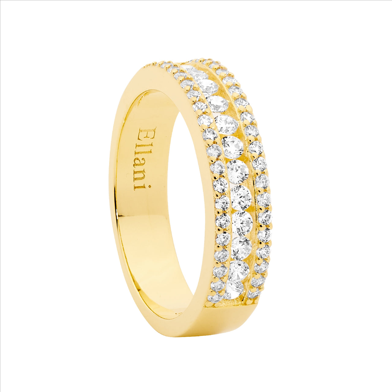 CHANNEL SET C/Z RING - SIZE N.5 - Y/G PLATED