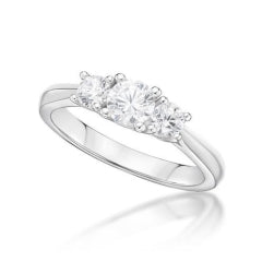 S/S 3 STONE C/Z TAPER RING - SIZE Q