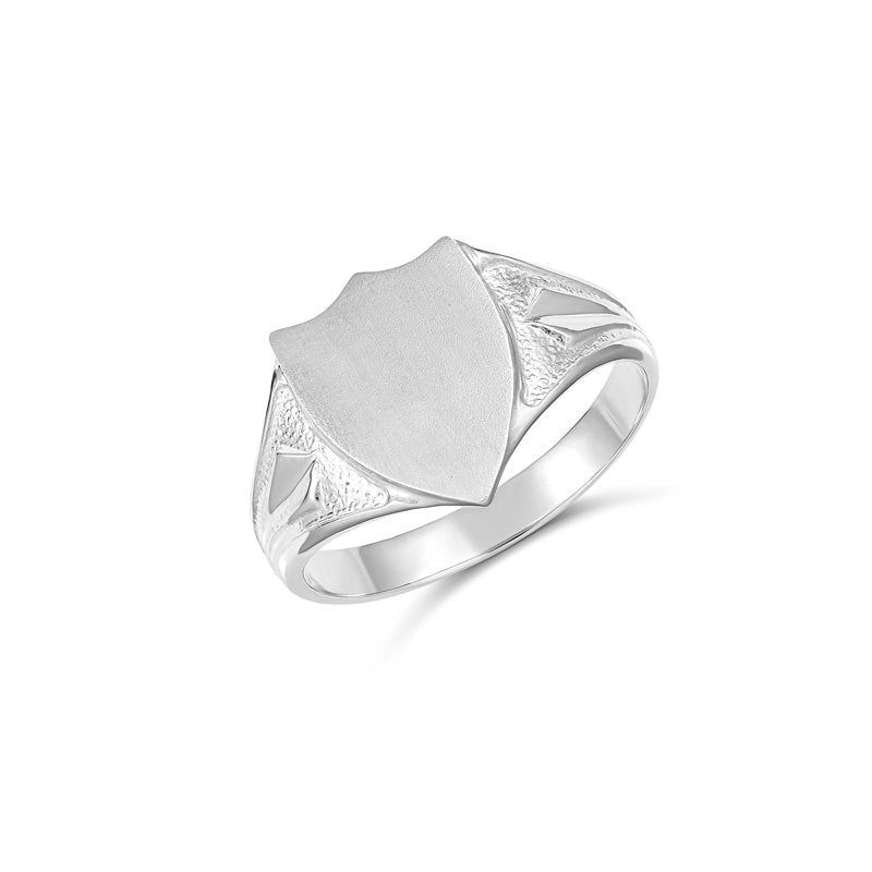 S/S GENTS SIGNET RING WITH MATTE FINISH - SIZE Y