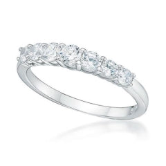 S/S 7 STONE C/Z TAPER RING - SIZE R.5
