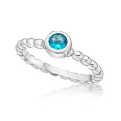 S/S C/Z DECEMBER BIRTHSTONE BUBBLE RING - SIZE M.5