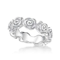 S/S ROSE BAND RING - SIZE R.5