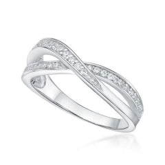 S/S INFINITY BEAD SET C/Z RING - SIZE R.5