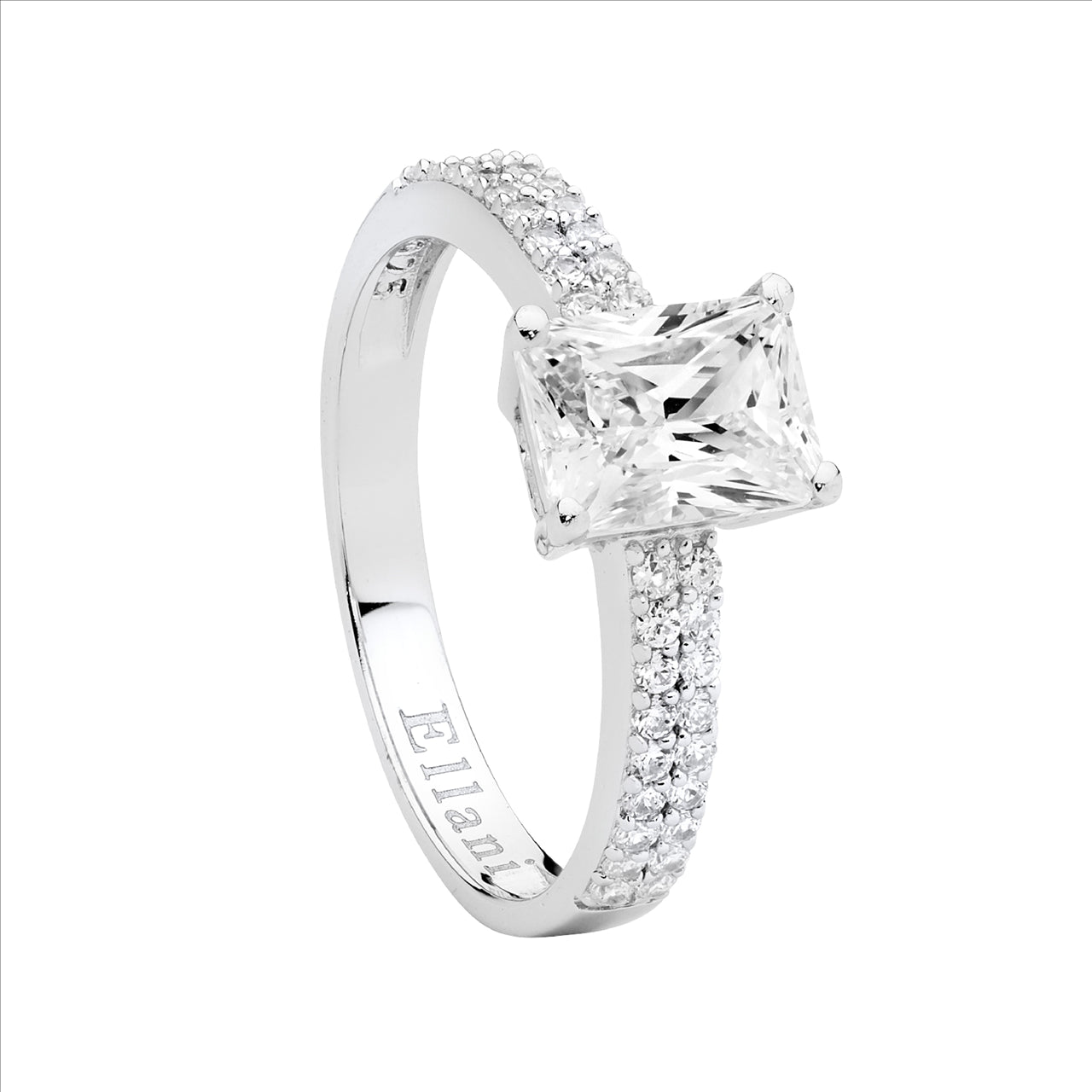 S/S DOUBLE ROW C/Z RING - SIZE O
