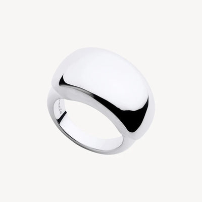 S/S Tapered Ring with Rounded Rectangle Top - Size R.5