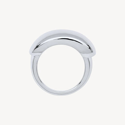 S/S Tapered Ring with Rounded Rectangle Top - Size R.5