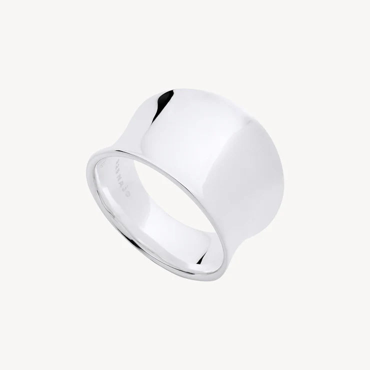 S/S Concave Ring with Tapered Band - Size T.5