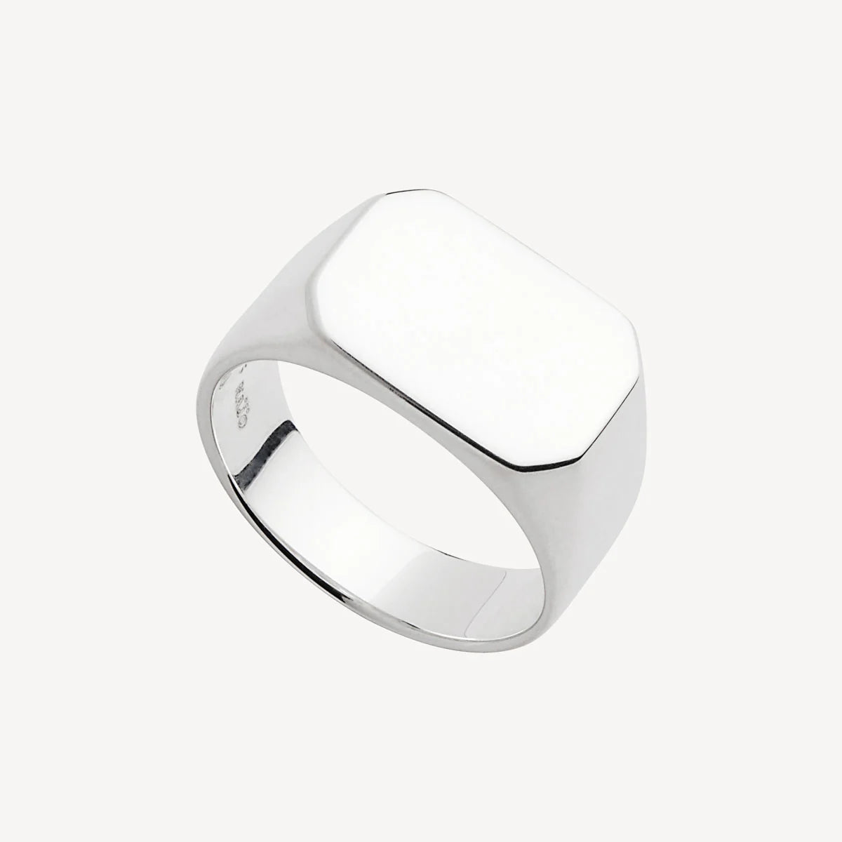 Mens S/S Rectangular Signet Ring - Size V.5