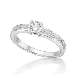 S/S Grain Set C/Z Ring - Size L