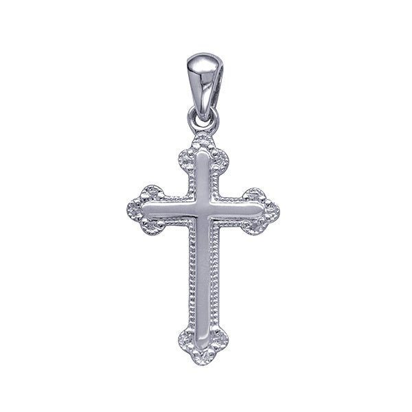 S/S FANCY CROSS PENDANT 23X15MM
