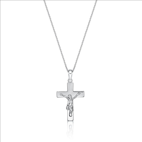 S/S Small Crucifix Pendant with Chain 45cm