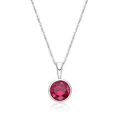 S/S JULY BEZEL PENDANT WITH CHAIN 5MM